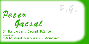 peter gacsal business card